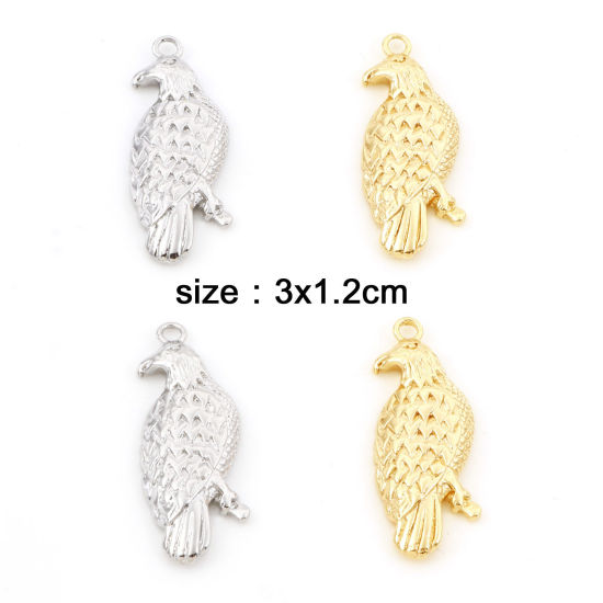 Picture of Brass Charms Real Gold Plated Eagle Animal 3cm x 1.2cm