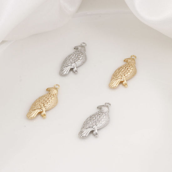 Picture of Brass Charms Real Gold Plated Eagle Animal 3cm x 1.2cm