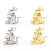 Imagen de Latón Colgantes Charms Canguro Oro Real Chapado 18mm x 16mm, 2 Unidades