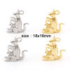 Imagen de Latón Colgantes Charms Canguro Oro Real Chapado 18mm x 16mm, 2 Unidades