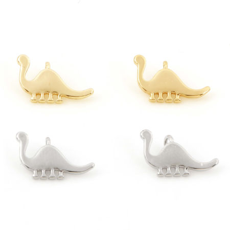 Messing Charms Echtgold plattiert Dinosaurier 13mm x 8mm, 5 Stück