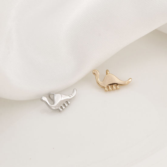 Picture of Brass Charms Real Gold Plated Dinosaur Animal 13mm x 8mm