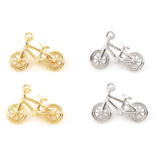 Picture of Brass Charms Real Gold Plated Bicycle 3D 20mm x 14mm