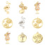 Imagen de Latón Colgantes Charms Flamenco Oro Real Chapado 3D 15.5mm x 9mm, 2 Unidades
