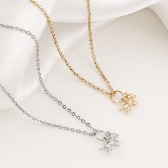 Изображение Латунь Подвески Собака настоящее золото с покрытием Трехмерный 12.5мм x 8мм, 5 ШТ