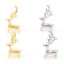 Image de Breloques en Laiton Renne de Noël Plaqué Or Véritable 3D 18mm x 10mm, 2 Pcs