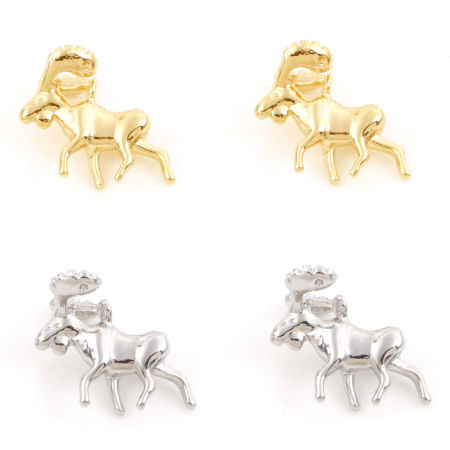 Picture of Brass Charms Real Gold Plated Deer Animal 3D 15mm x 13mm