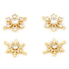 Picture of Brass Weather Collection Connectors Charms Pendants Christmas Snowflake 18K Real Gold Plated Micro Pave Clear Cubic Zirconia