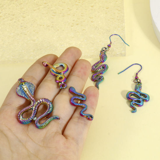 Imagen de Zamak Colgantes Serpiente Chapado en Color Arco Iris 5 Unidades