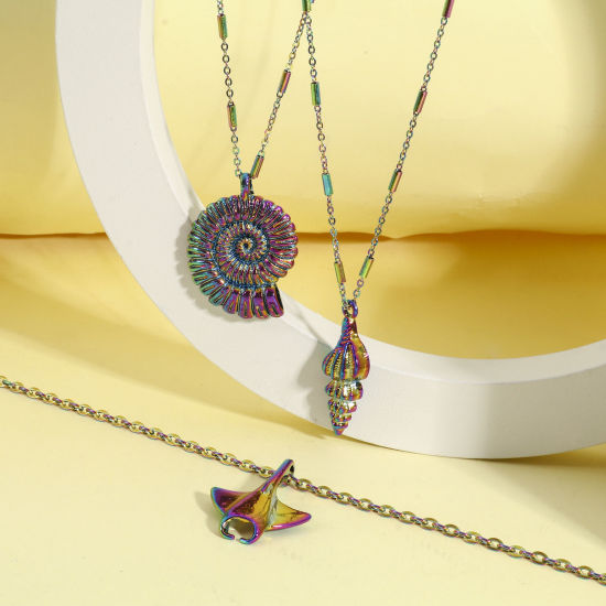 Imagen de Zamak Joyería del océano Colgantes Estrella de mar Chapado en Color Arco Iris caracola marina 5 Unidades