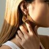 Picture of Hypoallergenic Retro Simple 18K Real Gold Plated Copper Hoop Earrings For Women