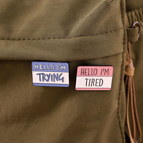 Imagen de Sencillo Pin Broches Rectángulo Mayúscula Letra Esmalte 1 Unidad