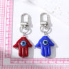 Picture of Resin Religious Keychain & Keyring Silver Tone Multicolor Hamsa Symbol Hand Evil Eye