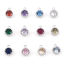 Picture of Brass Birthstone Charms Real Platinum Plated Round Multicolour Cubic Zirconia 9mm x 7mm