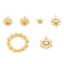 Picture of Brass Charms 18K Real Gold Plated Flower Wreath
