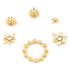 Immagine di Ottone Charms Fiore 18K Vero Oro Placcato Ghirlanda 2 Pz