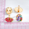 Imagen de Bohemia Abierto Anillos Chapado en Oro Multicolor Astillas de Grava Óvalo 1 Unidad