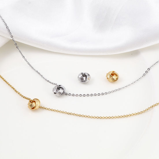 Immagine di Ottone Perline per la Creazione di Gioielli con Ciondoli Fai-da-te Vero Oro Placcato Gomitolo di Lana Filigrana Circa 9.5mmx 9.5mm, 2 Pz