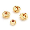 Image de Perles pour DIY Fabrication de Bijoux en Laiton Plaqué Or Véritable 18K Pelote de Laine Creux Env. 12mm x 12mm, 2 Pcs
