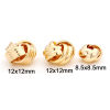 Image de Perles pour DIY Fabrication de Bijoux en Laiton Plaqué Or Véritable 18K Pelote de Laine Creux Env. 12mm x 12mm, 2 Pcs