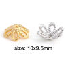Picture of Brass Beads Caps Flower Real Gold Plated Hollow 10mm x 9.5mm