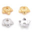 Image de Coupelles en Laiton Fleur Plaqué Or Véritable 10mm x 9.5mm, 10 Pcs