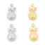 Picture of Brass Charms Real Gold Plated Pineapple/ Ananas Fruit 16mm x 7mm