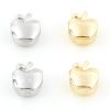 Picture of Brass Beads For DIY Jewelry Making Real Gold Plated Apple Fruit 3D About 10.5mm x 9mm