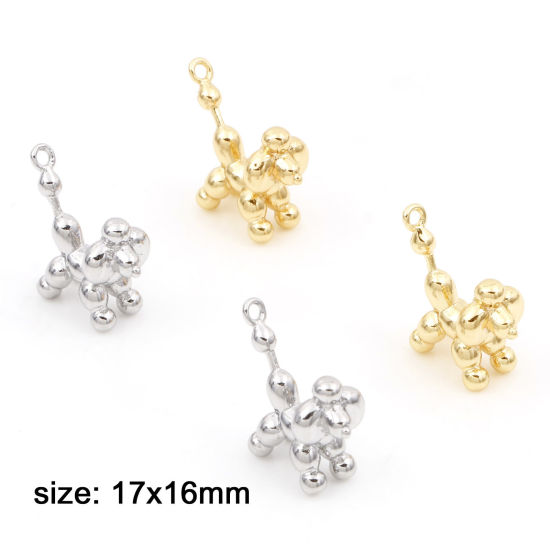 Picture of Brass Charms Real Gold Plated Balloon Dog 17mm x 16mm