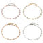 Picture of 1 Piece Vacuum Plating 304 Stainless Steel Religious Link Chain Anklet Enamel Evil Eye