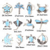 Picture of Zinc Based Alloy Charms Antique Silver Color Blue Crab Animal Bird Enamel