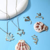 Picture of Zinc Based Alloy Charms Antique Silver Color Blue Crab Animal Bird Enamel