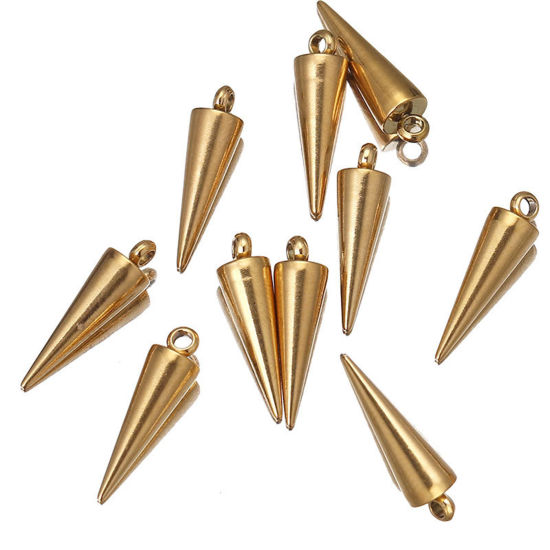Picture of Eco-friendly 304 Stainless Steel Charms Multicolor Cone