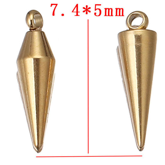 Picture of Eco-friendly 304 Stainless Steel Charms Multicolor Cone