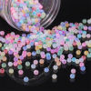 Picture of Glass Seed Beads Round Rocailles Multicolor Cat's Eye Imitation About 4mm Dia.