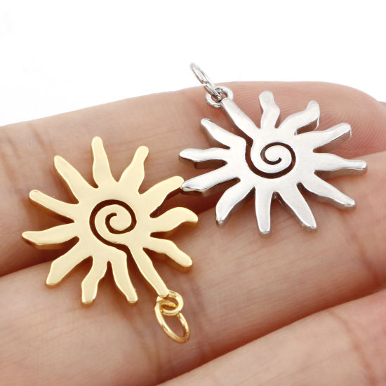 Изображение Латунь галактика Подвески Разноцветный Солнце Спираль 25мм x 18.5мм, 2 ШТ