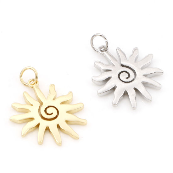 Изображение Латунь галактика Подвески Разноцветный Солнце Спираль 25мм x 18.5мм, 2 ШТ