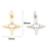 Picture of Brass Galaxy Charms Multicolor Star Clear Cubic Zirconia 20mm x 14mm
