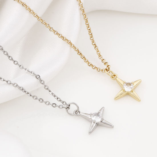 Изображение Латунь галактика Подвески Разноцветный Звезда Прозрачный Искусственный Циркон 20мм x 14мм, 2 ШТ