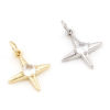 Picture of Brass Galaxy Charms Multicolor Star Clear Cubic Zirconia 20mm x 14mm