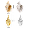Picture of Brass Micro Pave Charms Multicolor Conch/ Sea Snail Shell 3D Clear Cubic Zirconia 25.5mm x 14mm