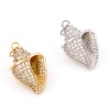 Picture of Brass Micro Pave Charms Multicolor Conch/ Sea Snail Shell 3D Clear Cubic Zirconia 25.5mm x 14mm