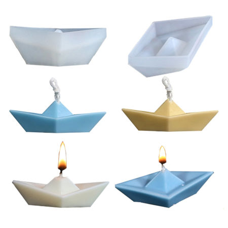 Silicone Resin Mold For Candle Soap DIY Making Boat White