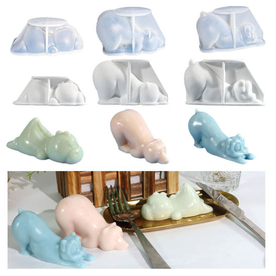 Picture of Silicone Resin Mold For Candle Soap DIY Making Animal White