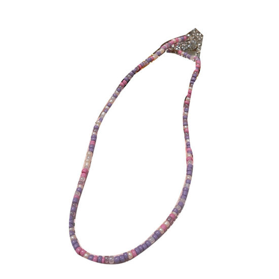 Изображение Акриловые Богемный стиль Ожерелье из бисера Разноцветный Заглавная буква Сообщение " A-Z " Имитационная Ракушка 1 ШТ