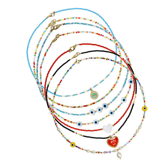 Изображение Стеклянные Y2K Ожерелье из бисера Разноцветный 1 ШТ