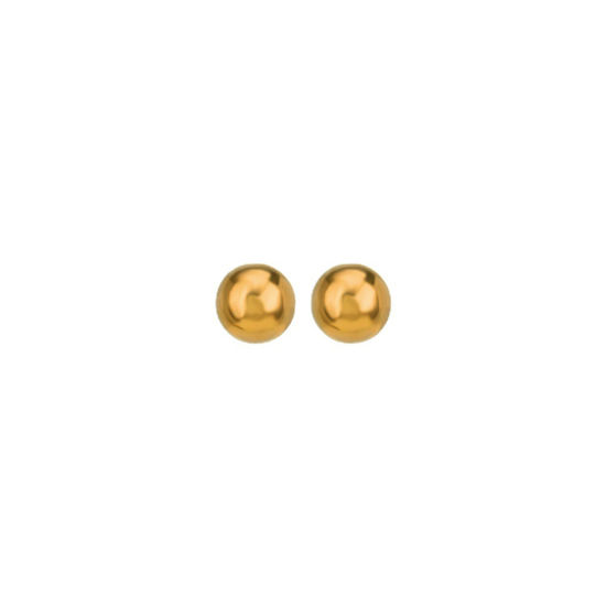 Imagen de Enchapado al Vacío Ecológico Elegante Sencillo 18K Oro Real Chapado 304 Acero Inoxidable Bola Pendientes Para Mujeres Día de la Madre 1 Par