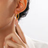 Picture of Eco-friendly Vacuum Plating Simple & Casual Simple 18K Real Gold Plated 304 Stainless Steel Hoop Earrings For Women Party