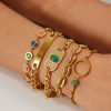 Picture of Eco-friendly Vacuum Plating Simple & Casual Stylish 18K Real Gold Plated 304 Stainless Steel Cuban Link Chain Round Oval Bracelets For Women