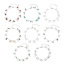 Picture of 201 Stainless Steel Link Cable Chain Anklet Silver Tone Multicolor Chip Beads